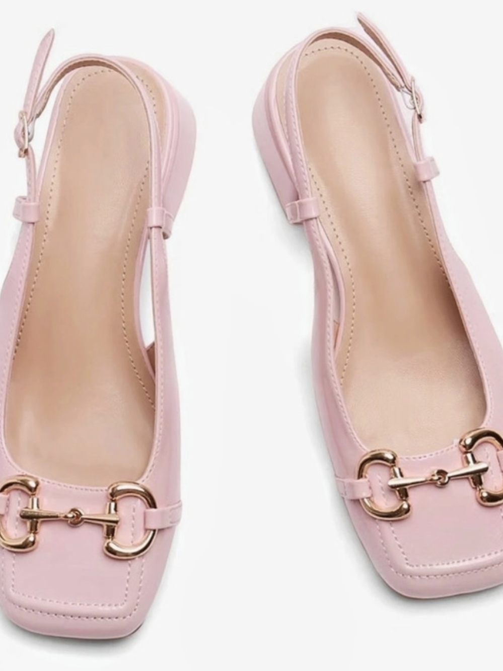 Pink Slingback Mary Jane Heels Women New
